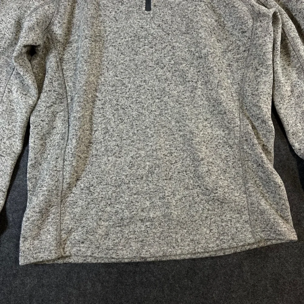 Eddie Bauer Mens Grey Marled Quarter Zip Pullover Sweater Knit Fleece Size M